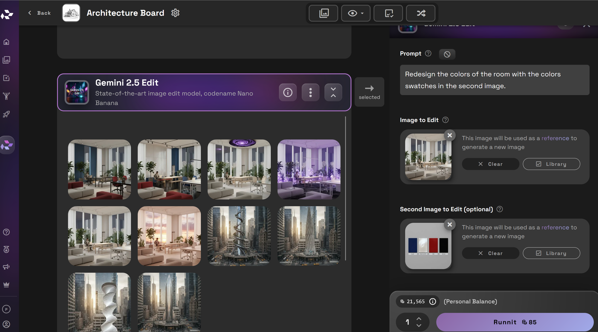 How to Use Gemini 2.5 Edit for Architecture in Runnit