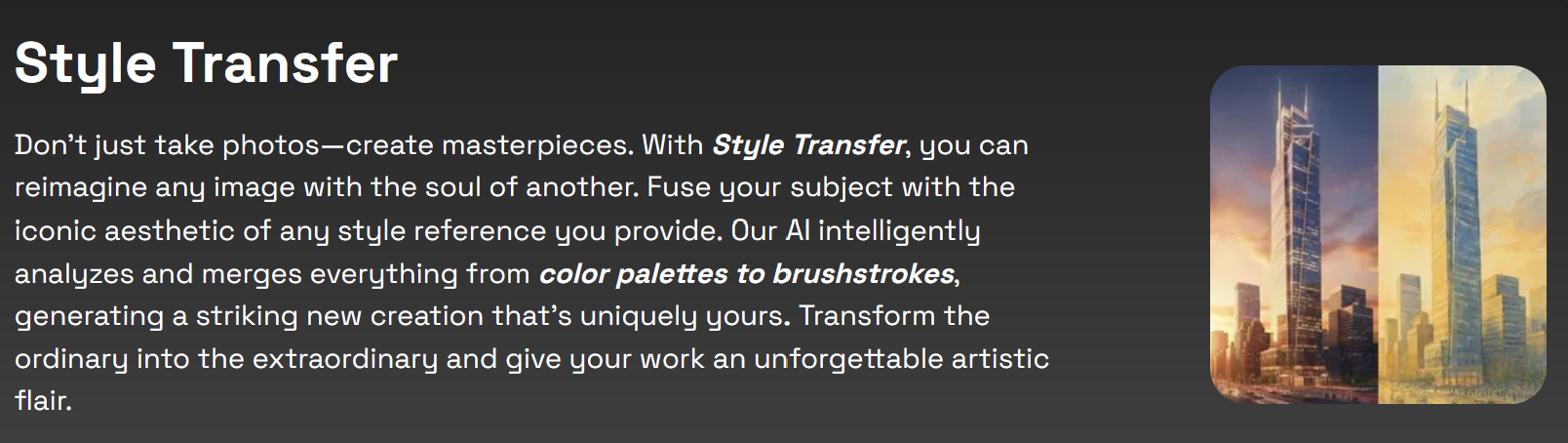 Style Transfer Tools for Architecture