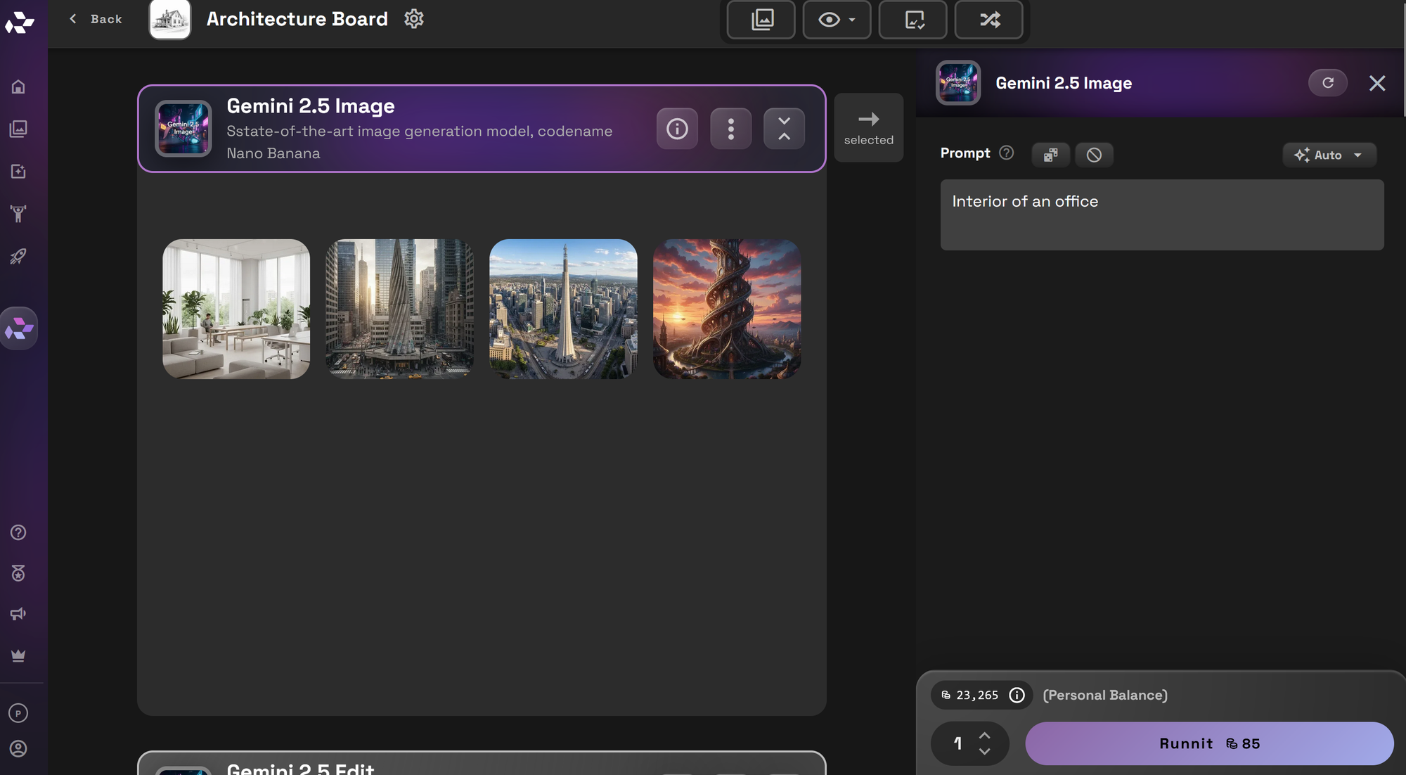 How to Use Gemini 2.5 Edit for Architecture in Runnit
