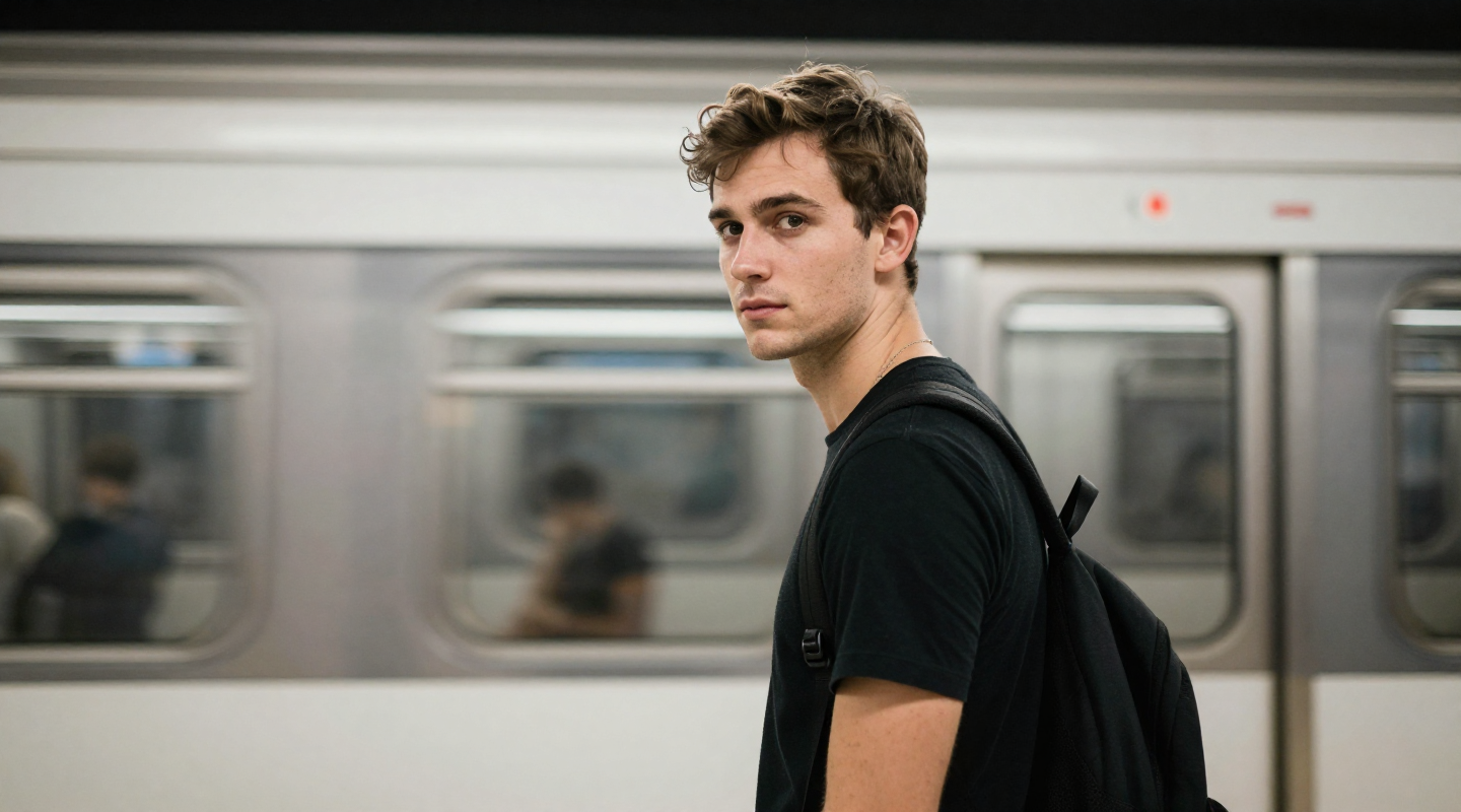 Sample subway portrait generated by the Z-Image Turbo model