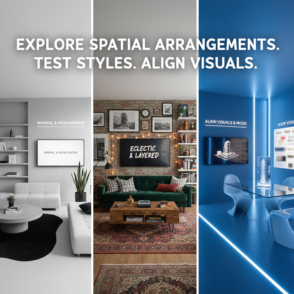 Interior style exploration concepts generated with AI