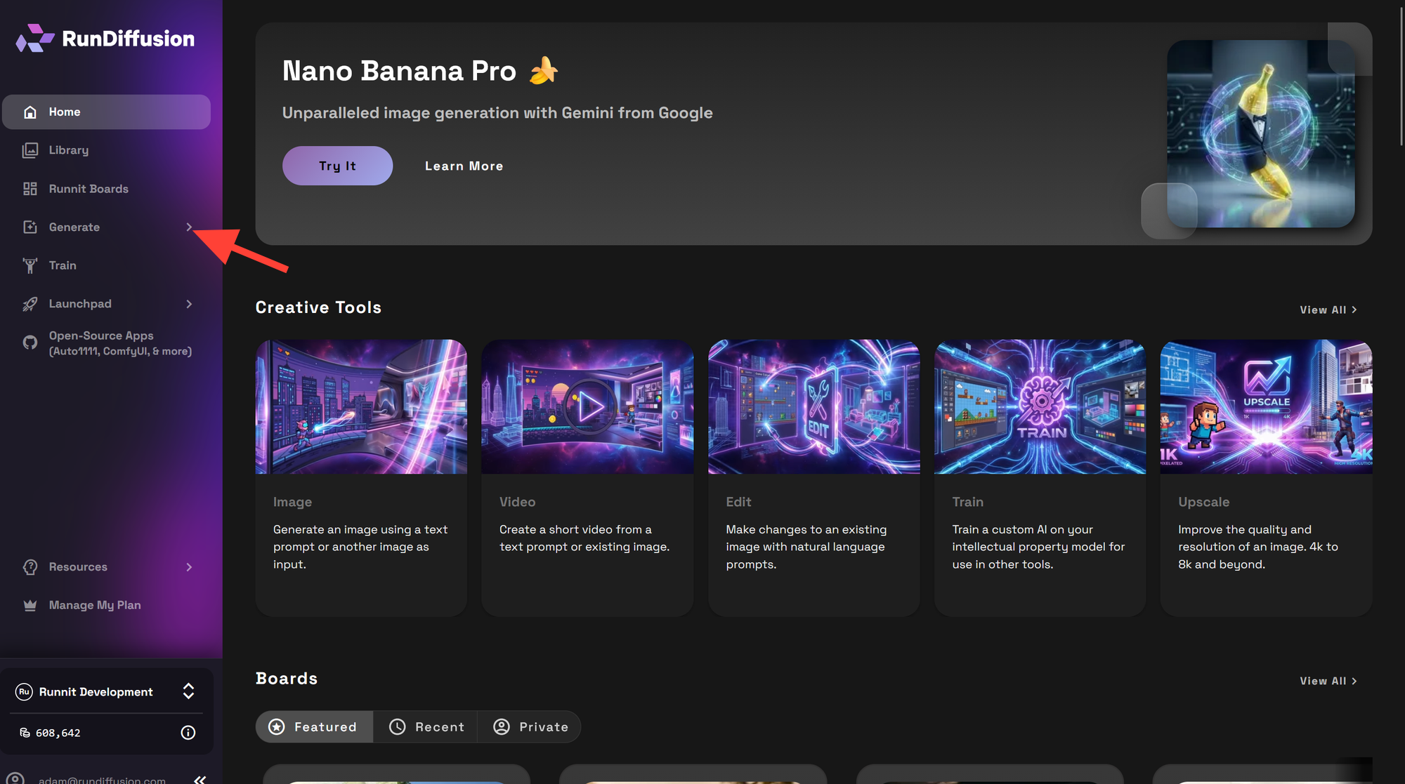RunDiffusion Platform page